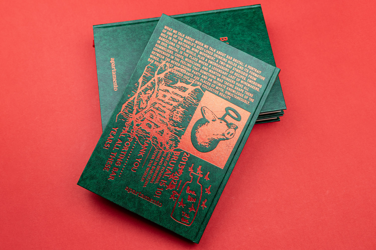 Bar Brutal cookbook libro apartamento book cover metallic stamping
